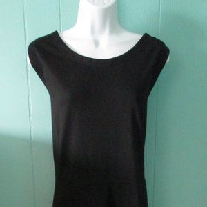 OLD NAVY Solid Black Exposed Back Zipper Defined Waist Sleeveless Dress XXL NWOT